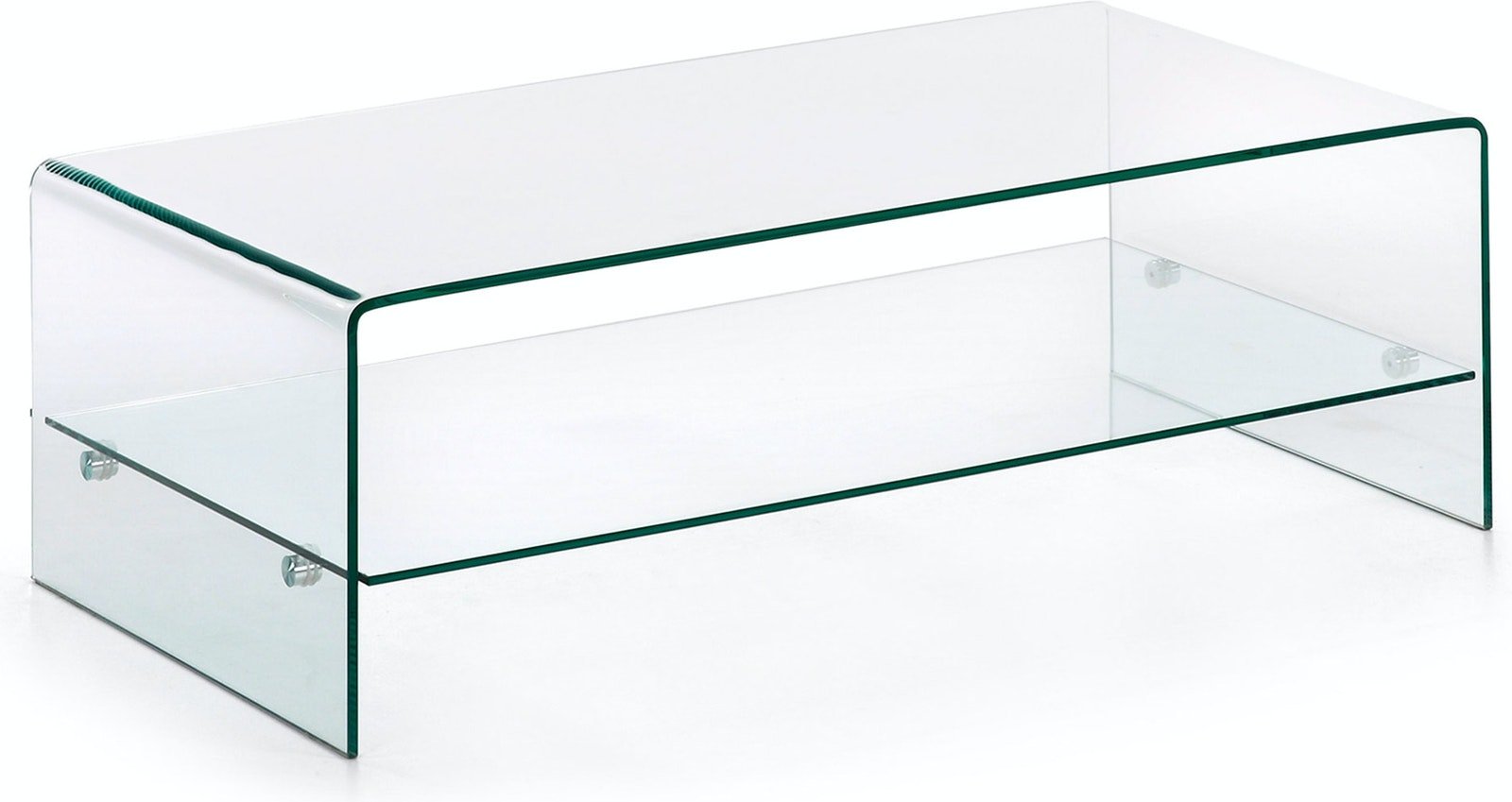 På billedet ser du variationen Burano, Kaffebord med underhylde, moderne, glas fra brandet LaForma i en størrelse H: 35 cm. B: 110 cm. L: 55 cm. i farven Klar