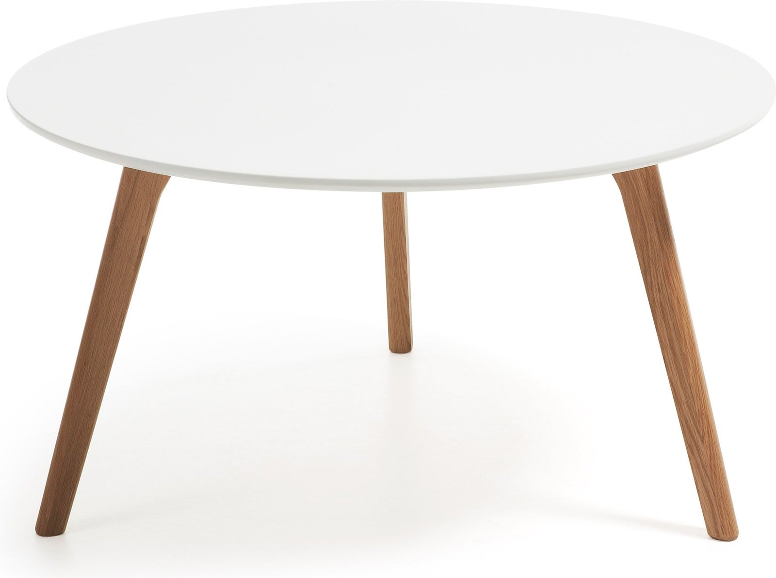 På billedet ser du Kirb, Kaffebord, nordisk, moderne fra brandet LaForma i en størrelse H: 45 cm. B: 90 cm. L: 90 cm. i farven Hvid/Natur