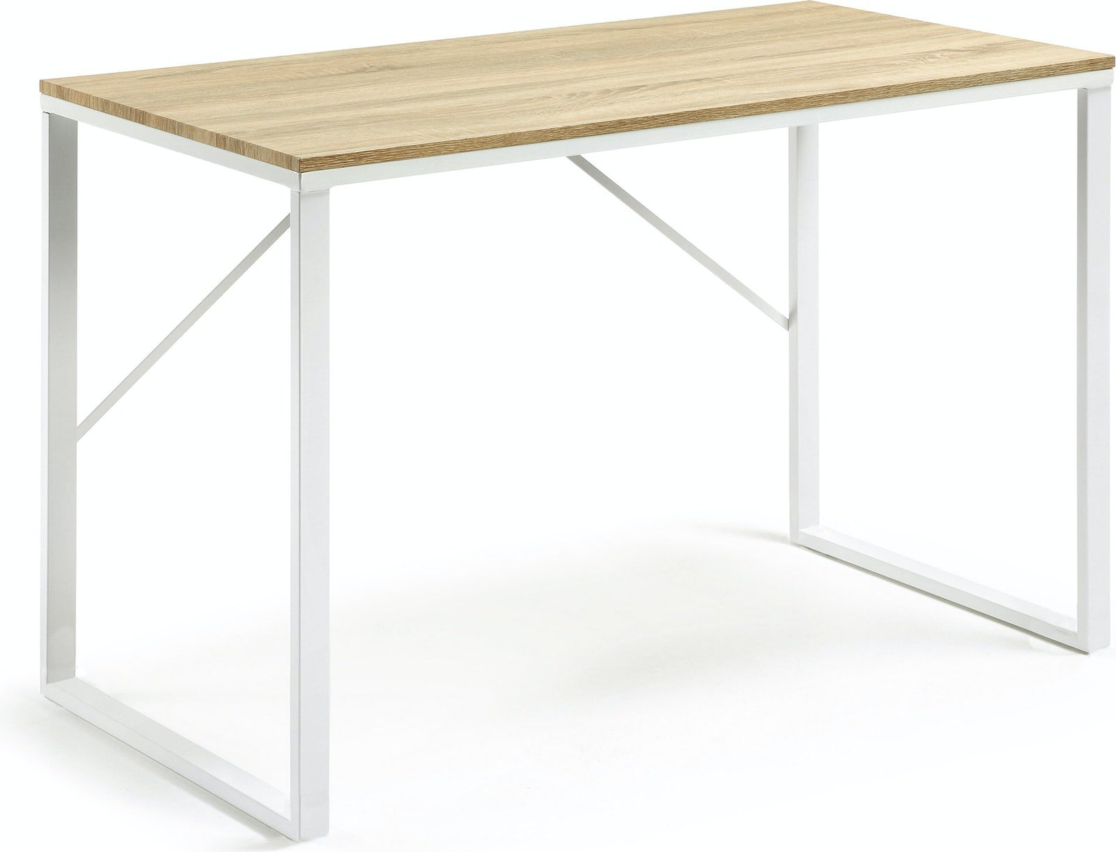 LAFORMA Lisbet skrivebord - hvid/natur metal/MDF, rektangulær (120x60)