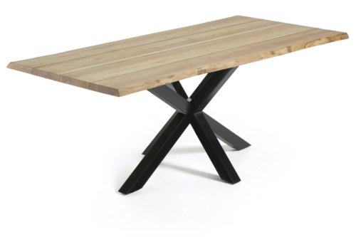 På billedet ser du variationen Argo, Spisebord med krydsstel, Egetræ fra brandet LaForma i en størrelse H: 78 cm. B: 220 cm. L: 100 cm. i farven Natur/Sort