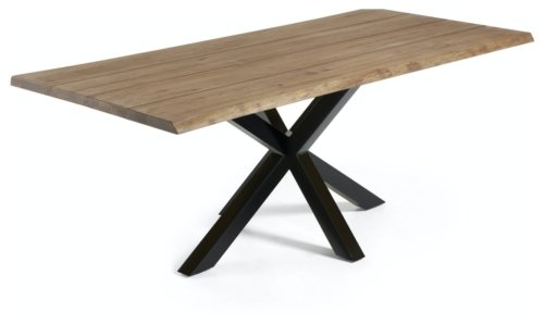 På billedet ser du variationen Argo, Spisebord med krydsstel, Træ fra brandet LaForma i en størrelse H: 78 cm. B: 220 cm. L: 100 cm. i farven Mørk/Sort