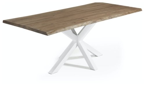 På billedet ser du variationen Argo, Spisebord med krydsstel, Træ fra brandet LaForma i en størrelse H: 78 cm. B: 220 cm. L: 100 cm. i farven Mørk/Hvid