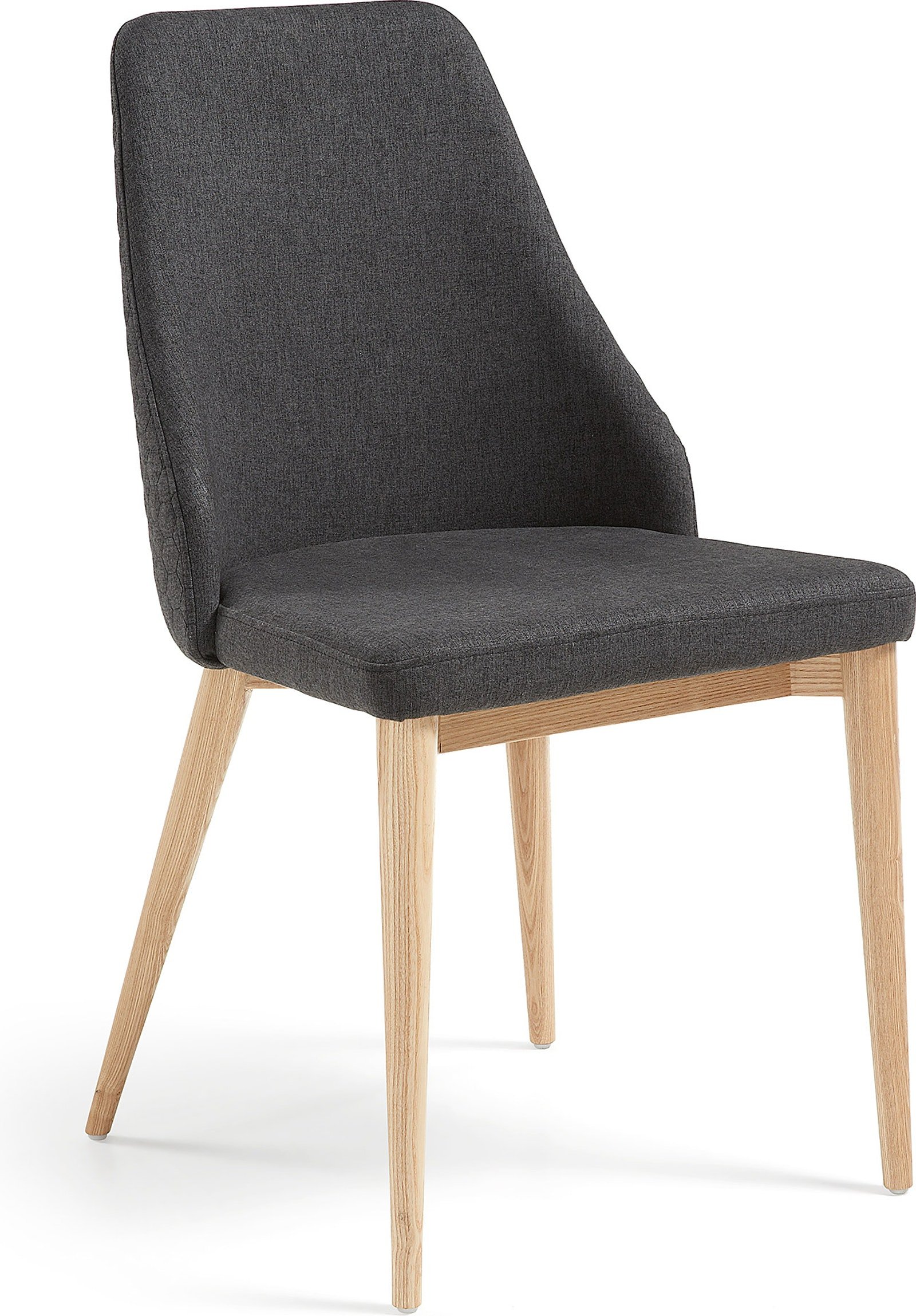 På billedet ser du Rosie, Spisebordsstol, nordisk, moderne, stof fra brandet LaForma i en størrelse H: 88 cm. B: 48 cm. L: 56 cm. i farven Grå/Natur