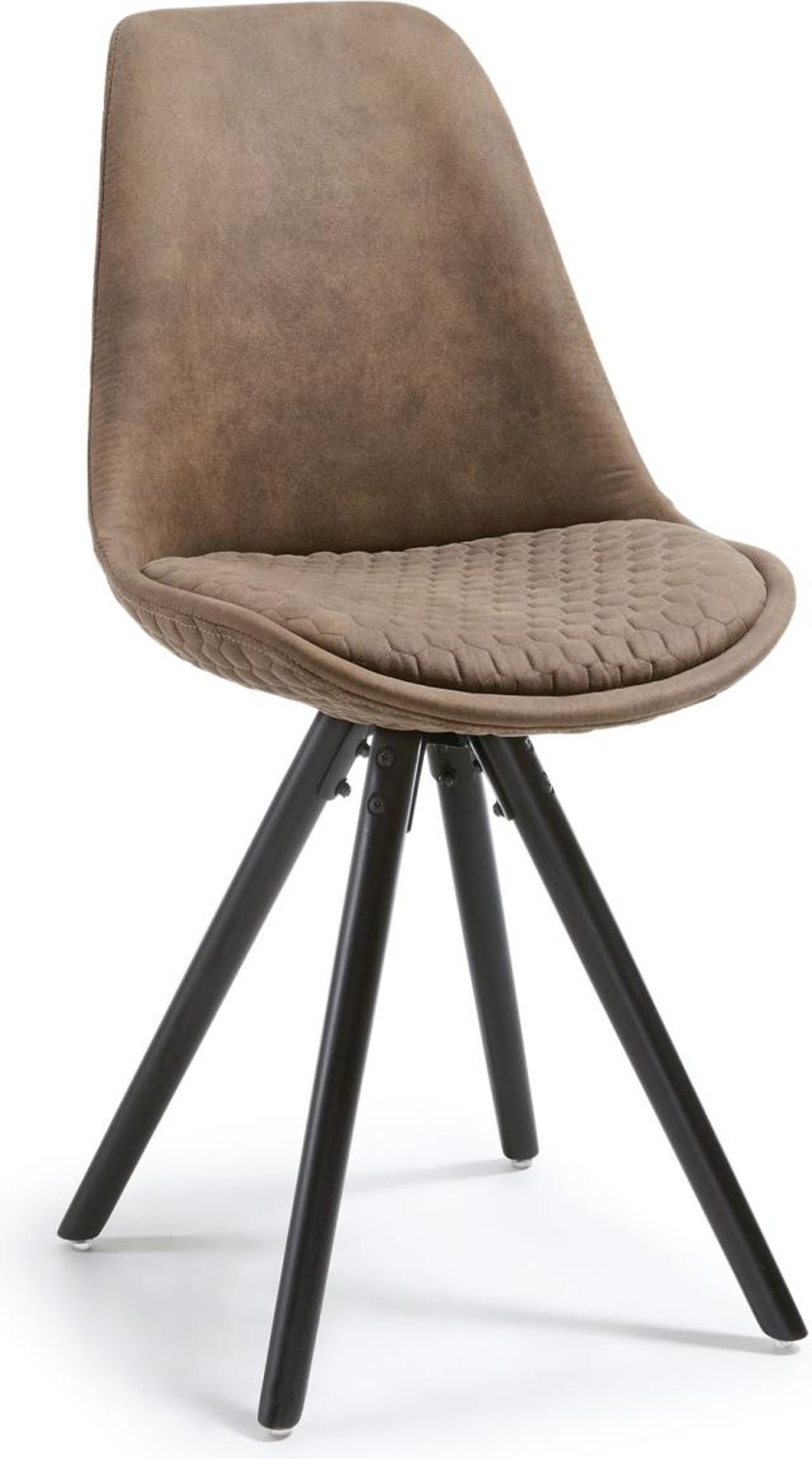 Ralf, Spisebordsstol, moderne, nordisk, læder by LaForma (H: 86 cm. B: 48 cm. L: 56 cm., Brun/Sort)