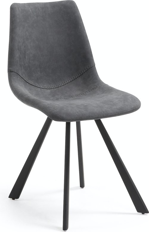 På billedet ser du variationen Alve, Spisebordsstol, moderne, nordisk, læder fra brandet LaForma i en størrelse H: 83 cm. B: 46 cm. L: 60 cm. i farven Sort