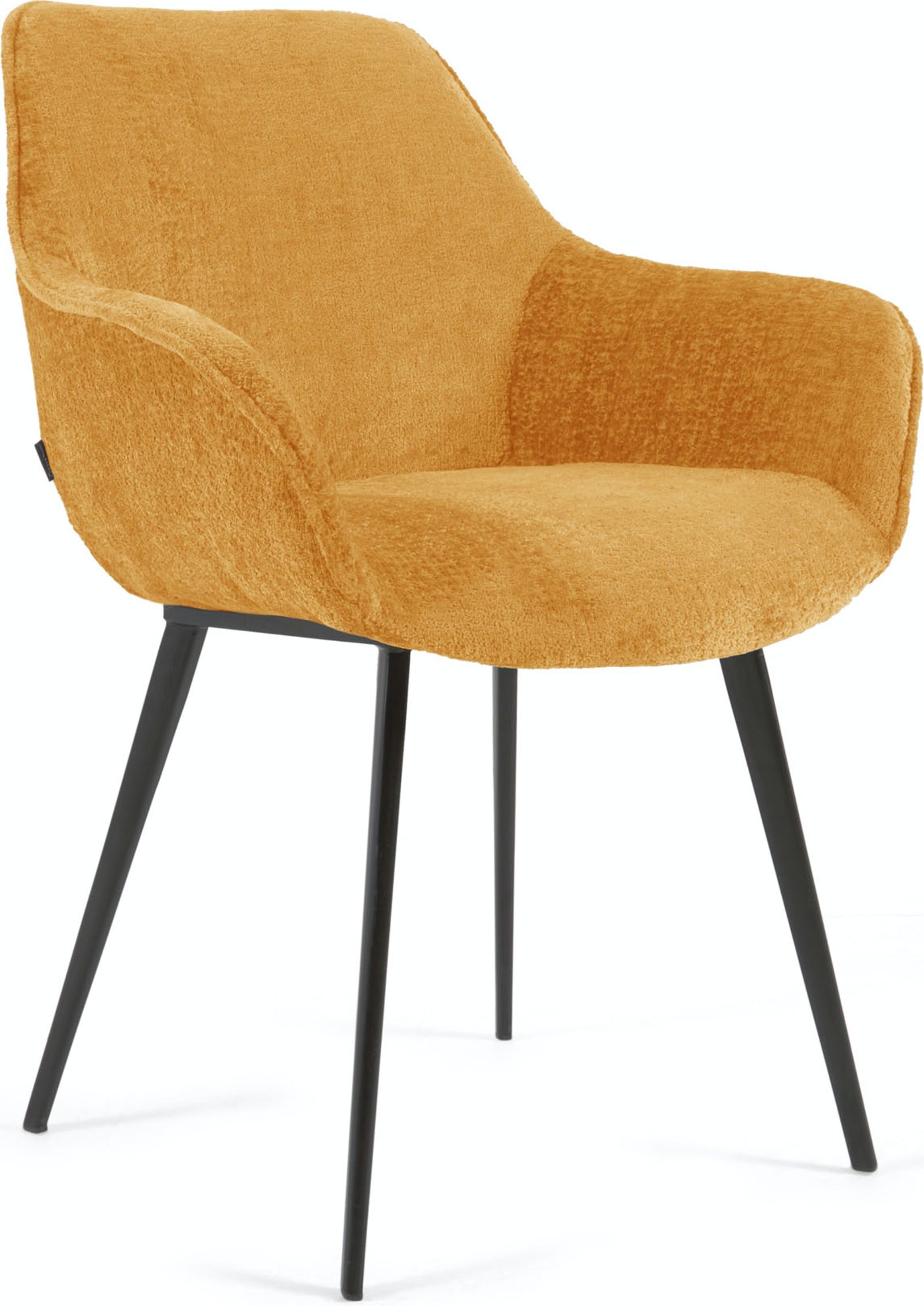 Amira, Spisebordsstol, moderne, nordisk, stof by Kave Home (H: 87 cm. x B: 60 cm. x L: 56 cm., Sennep)