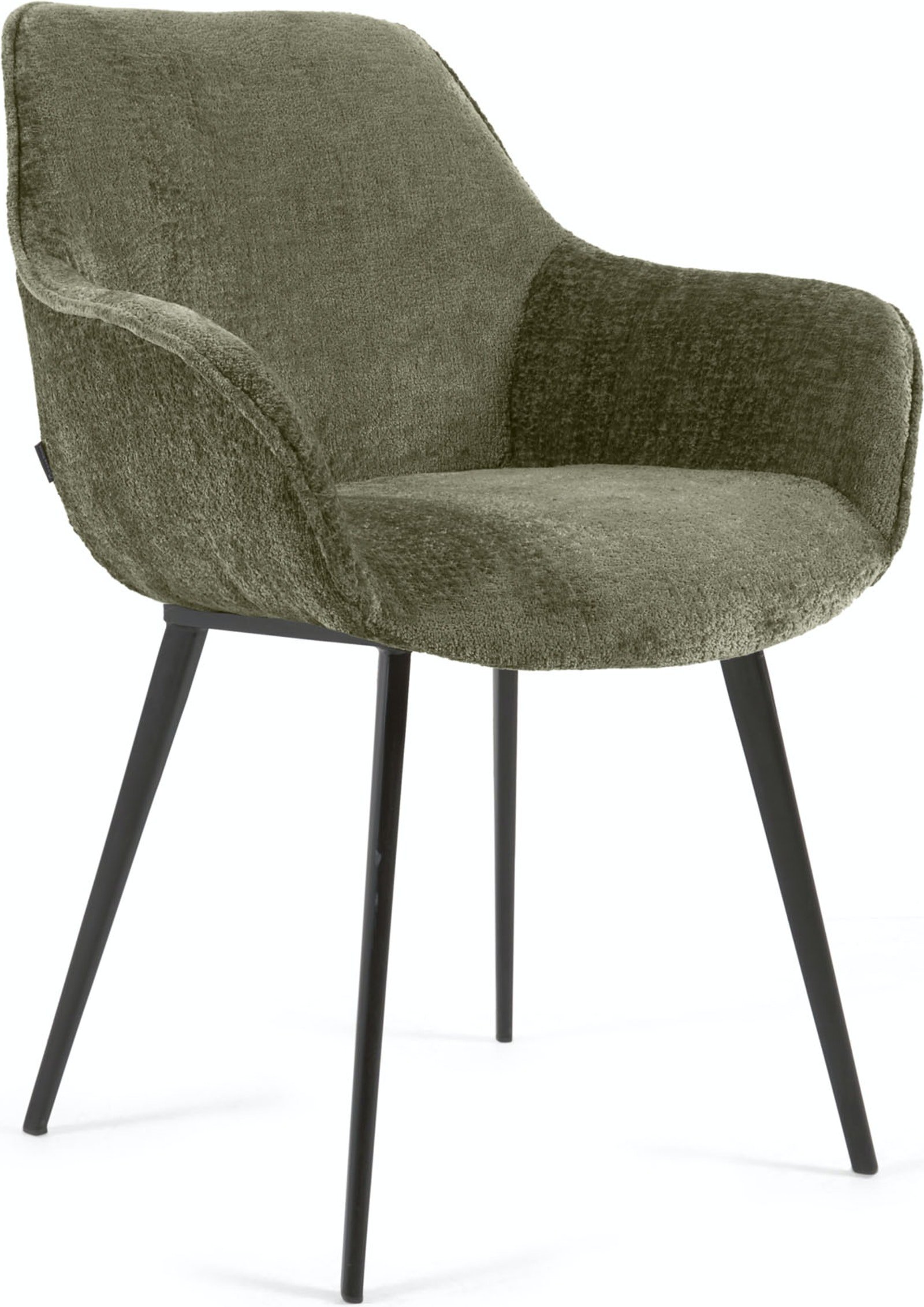 Billede af Amira, Spisebordsstol, moderne, nordisk, stof by Kave Home (H: 87 cm. x B: 60 cm. x L: 56 cm., Grøn)