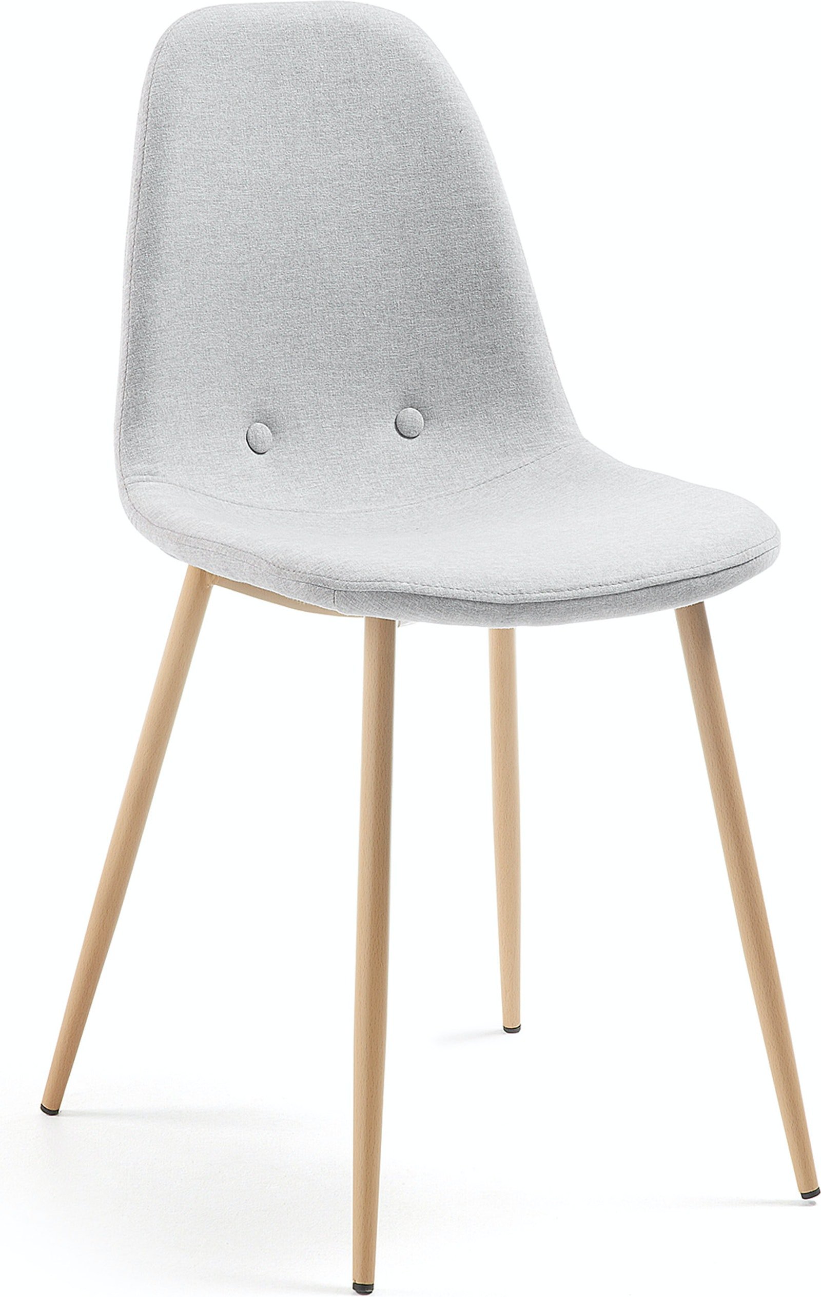Yaren, Spisebordsstol, nordisk, moderne, stof by LaForma (H: 88 cm. B: 46 cm. L: 50 cm., Grå/Natur)