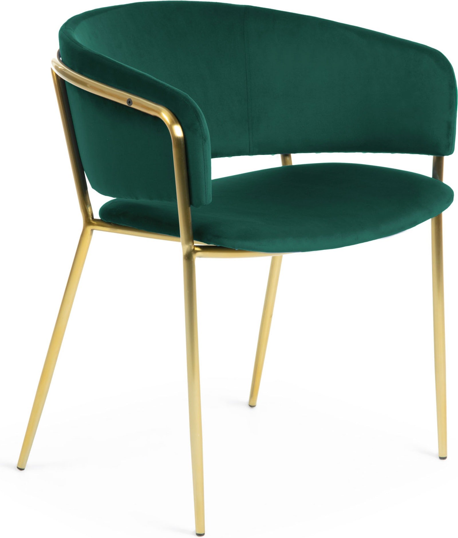 På billedet ser du variationen Runnie, Spisebordsstol, vintage, nordisk, stof fra brandet LaForma i en størrelse H: 73 cm. B: 58 cm. L: 58 cm. i farven Grøn/Guld