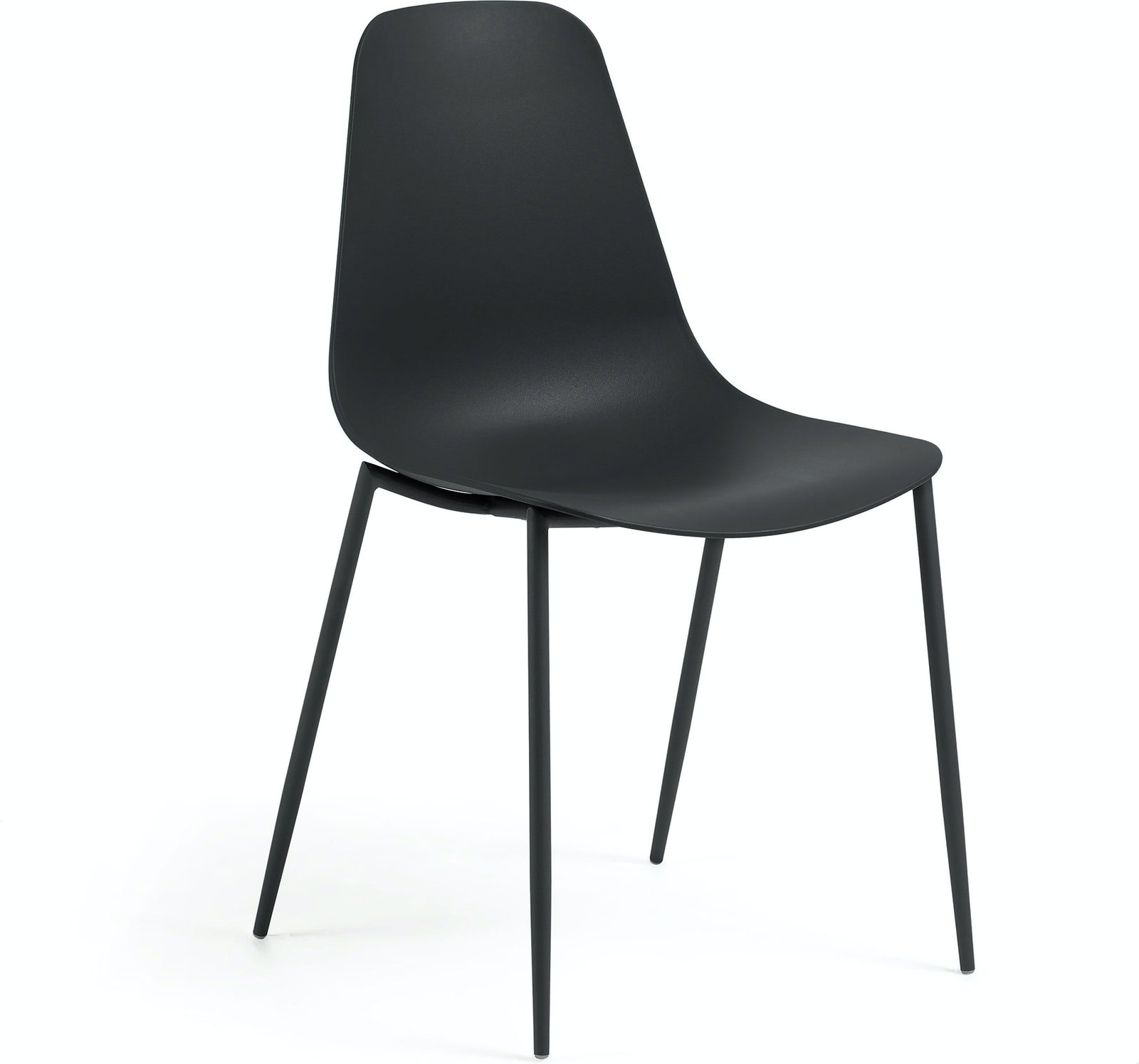 På billedet ser du Whatts, Spisebordsstol, moderne, nordisk, plast fra brandet LaForma i en størrelse H: 87 cm. B: 49 cm. L: 53 cm. i farven Sort