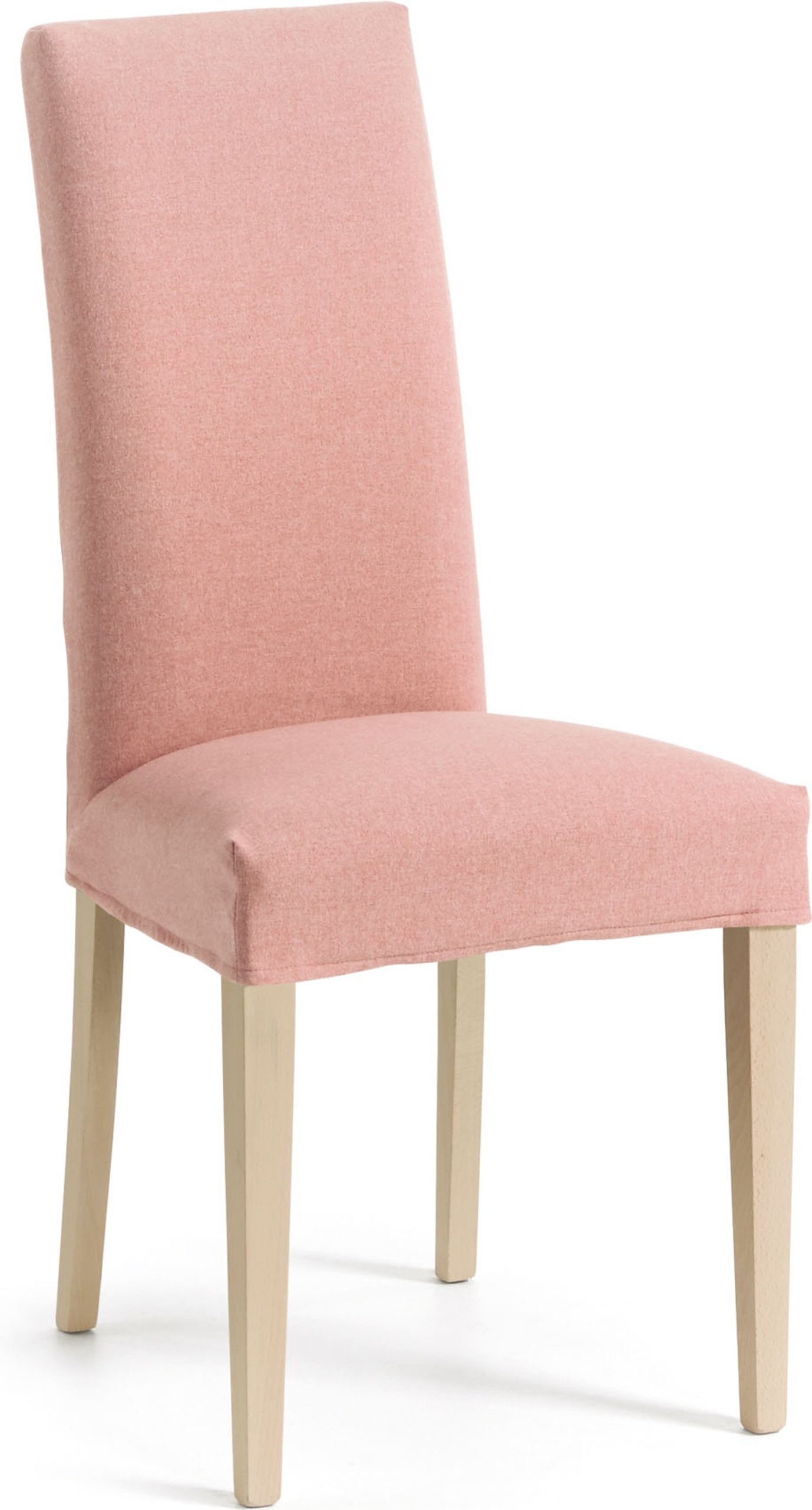 Freda, Spisebordsstol, kolonial, stof by LaForma (H: 100 cm. B: 45 cm. L: 56 cm., Pink/Natur)
