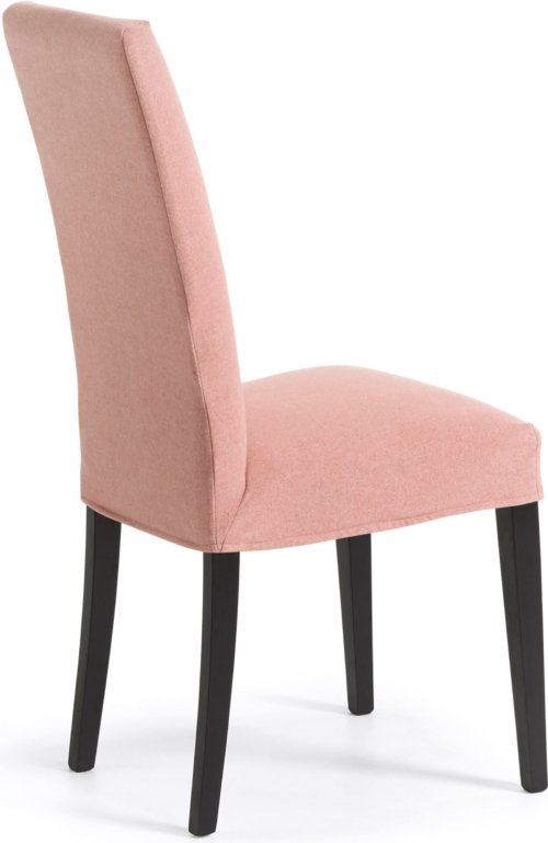 På billedet ser du variationen Freda, Spisebordsstol, kolonial, stof fra brandet LaForma i en størrelse H: 100 cm. B: 46 cm. L: 56 cm. i farven Pink/Sort