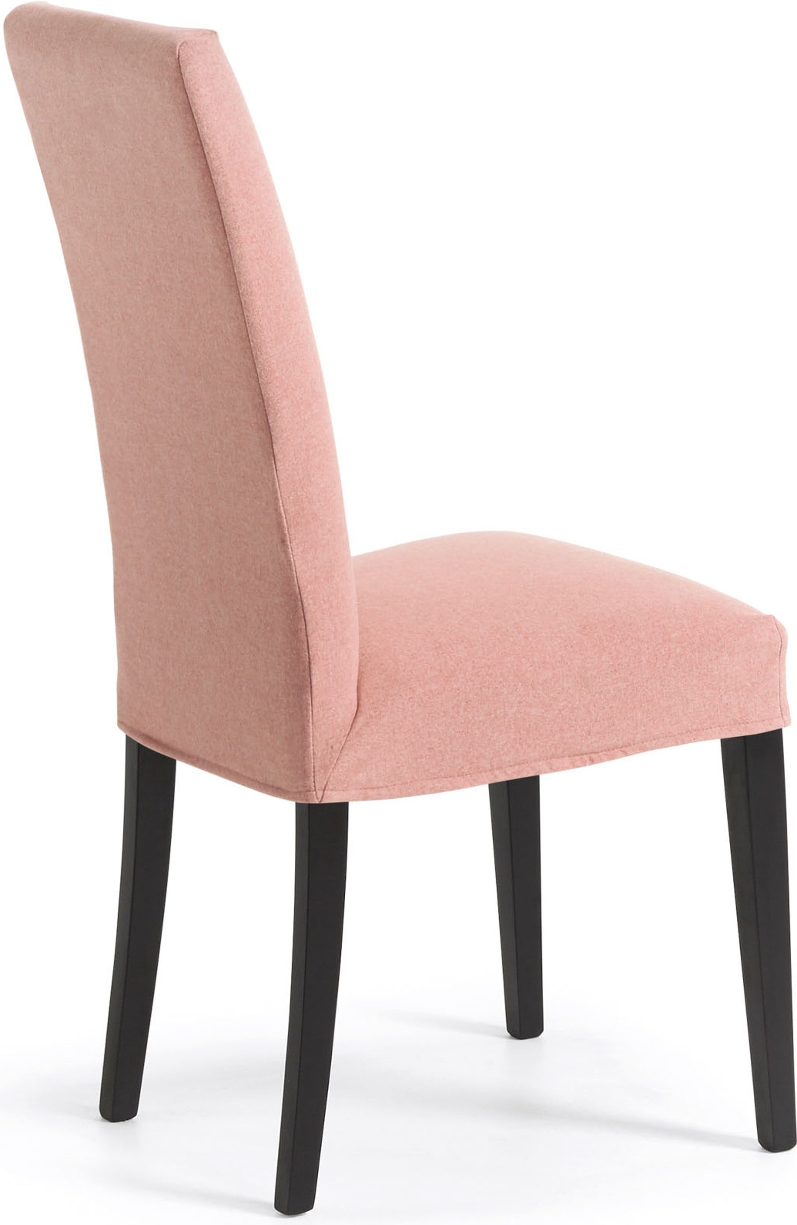 Freda, Spisebordsstol, kolonial, stof by LaForma (H: 100 cm. B: 46 cm. L: 56 cm., Pink/Sort)
