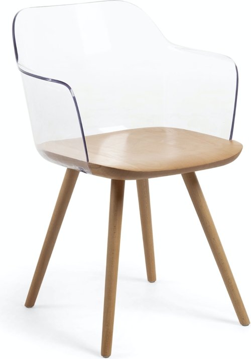 På billedet ser du variationen Bjorg, Spisebordsstol, nordisk, moderne, solidt træ fra brandet LaForma i en størrelse H: 76 cm. B: 56 cm. L: 56 cm. i farven Klar/Natur