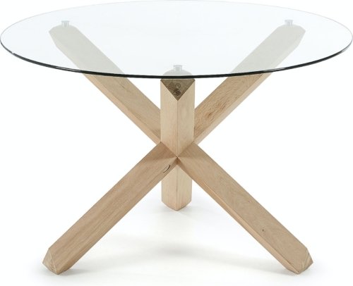 På billedet ser du variationen Lotus, Spisebord, nordisk, moderne, glas fra brandet LaForma i en størrelse H: 75 cm. B: 120 cm. L: 120 cm. i farven Klar/Natur