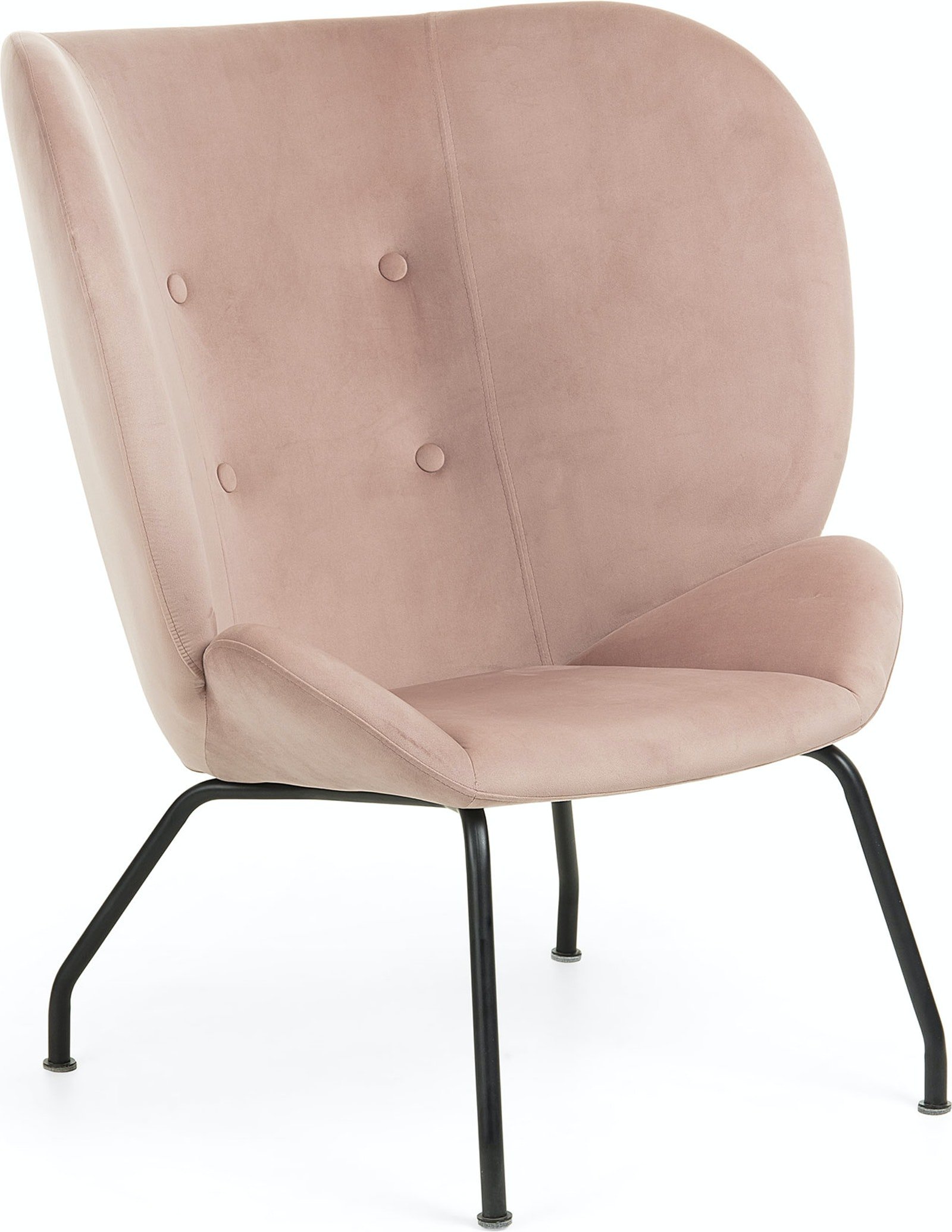 På billedet ser du variationen Violet, Lænestol, moderne, vintage, stof fra brandet LaForma i en størrelse H: 98 cm. B: 90 cm. L: 82 cm. i farven Pink/Sort