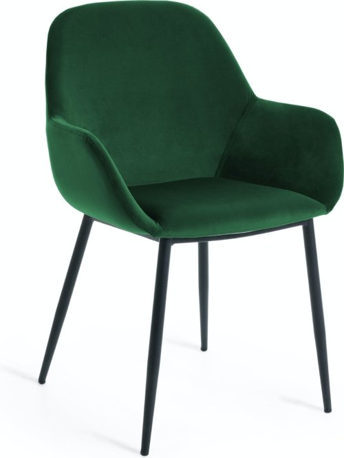 På billedet ser du variationen Konna, Spisebordsstol, moderne, nordisk, stof fra brandet LaForma i en størrelse H: 83 cm. B: 59 cm. L: 55 cm. i farven Grøn/Sort