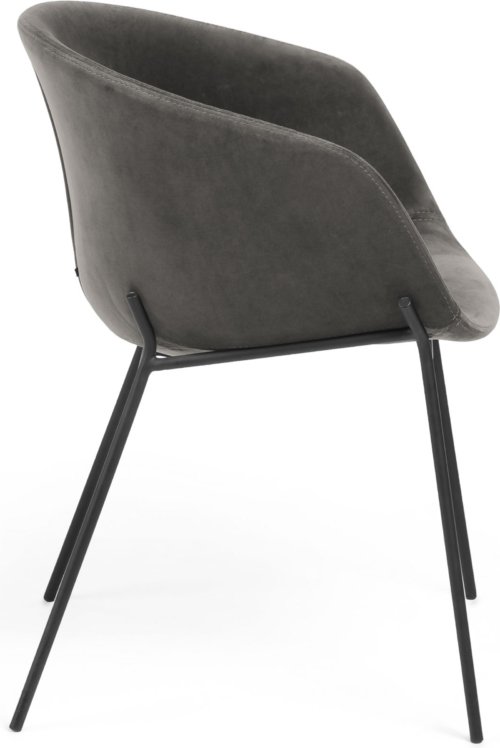 På billedet ser du variationen Yvette, Spisebordsstol, moderne, nordisk, stof fra brandet LaForma i en størrelse H: 76 cm. B: 60 cm. L: 54 cm. i farven Mørkegrå/Sort
