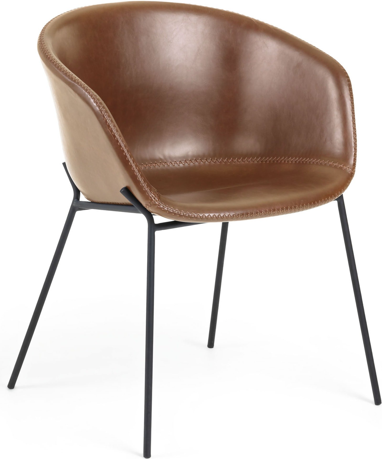 På billedet ser du variationen Yvette, Spisebordsstol, moderne, nordisk, læder fra brandet LaForma i en størrelse H: 76 cm. B: 60 cm. L: 54 cm. i farven Brun/Sort