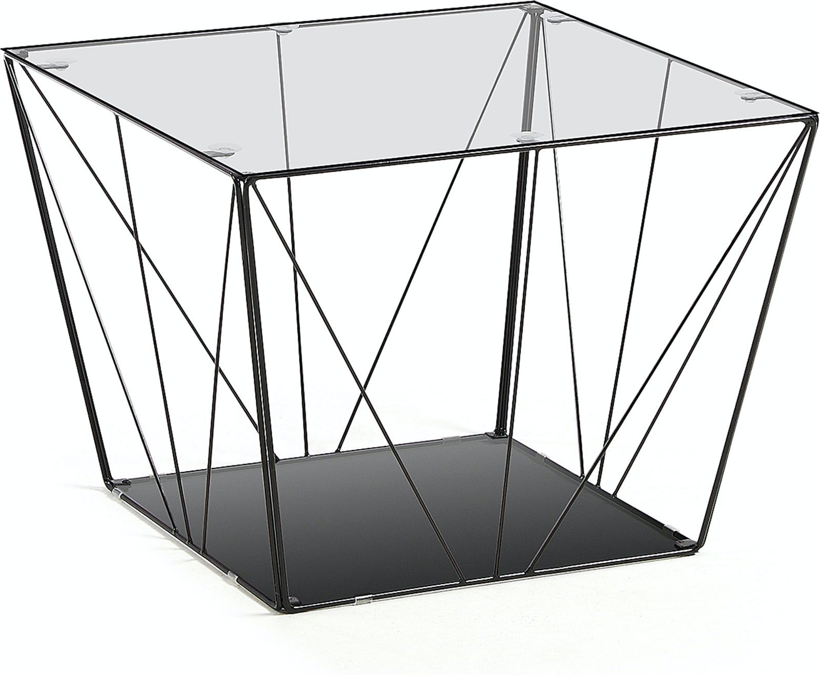 På billedet ser du Tori, Kaffebord, moderne, glas fra brandet LaForma i en størrelse H: 43 cm. B: 60 cm. L: 60 cm. i farven Sort/Klar