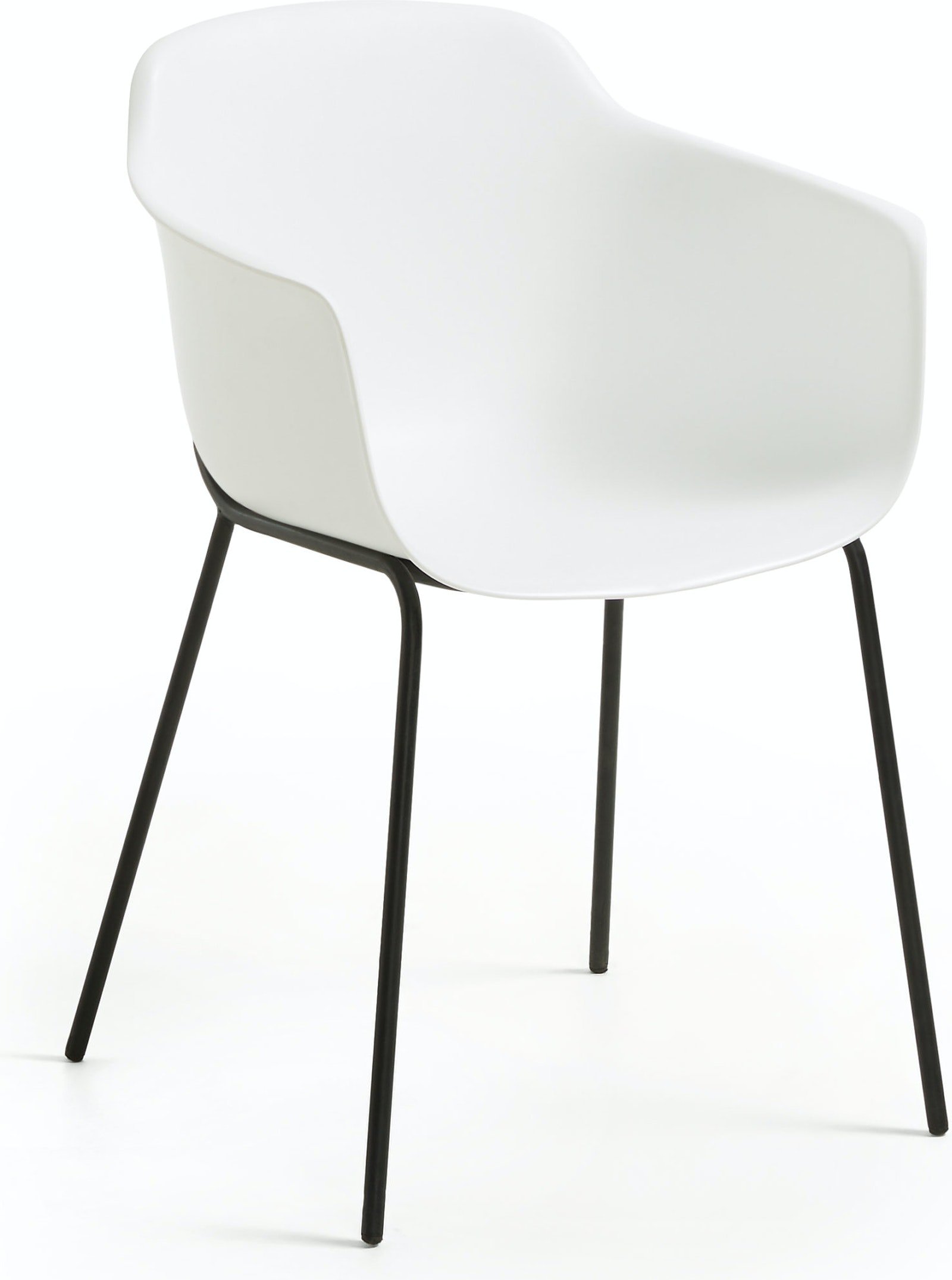 Maruto, Spisebordsstol, moderne, nordisk, plast by Kave Home (H: 81 cm. B: 56 cm. L: 53 cm., Hvid sort)