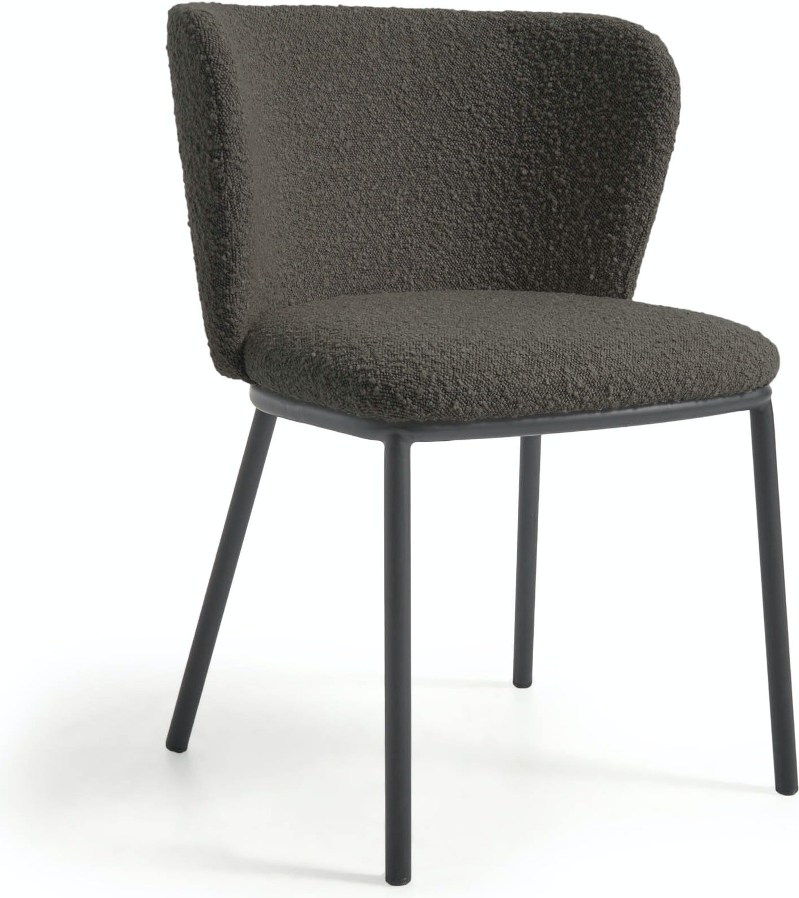På billedet ser du variationen Ciselia, Spisebordsstol, moderne, nordisk, stof fra brandet LaForma i en størrelse H: 75 cm. B: 55 cm. L: 52 cm. i farven Sort