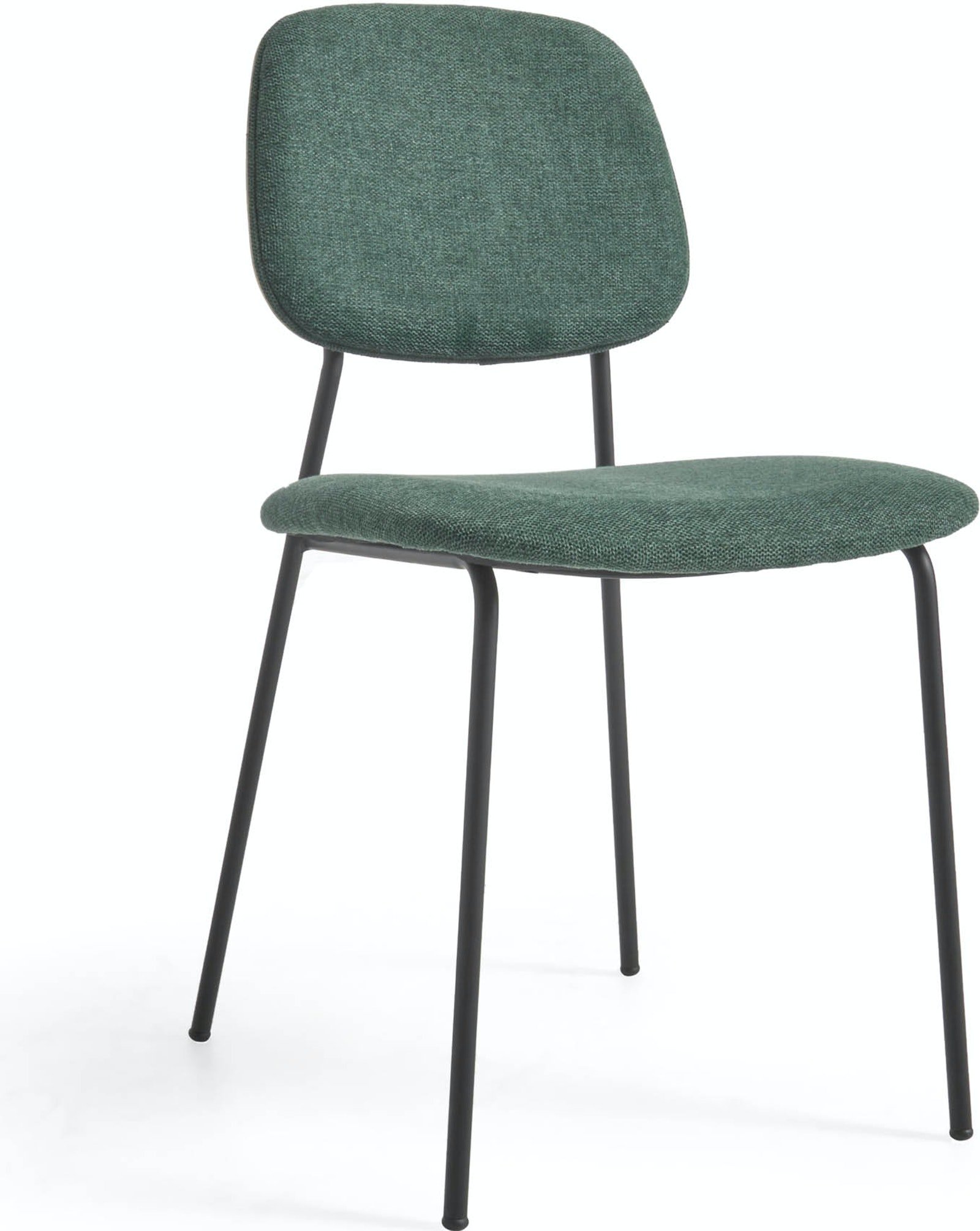 Benilda, Spisebordsstol, moderne, nordisk, stof by LaForma (H: 83 cm. B: 48 cm. L: 53 cm., Grøn)