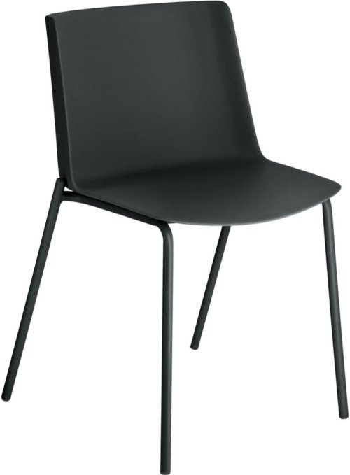 På billedet ser du variationen Hannia, Spisebordsstol, nordisk, moderne, plast fra brandet LaForma i en størrelse H: 78 cm. B: 47 cm. L: 53 cm. i farven Sort