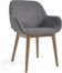 På billedet ser du variationen Konna, Spisebordsstol med armlæn, nordisk, moderne, stof fra brandet LaForma i en størrelse H: 83 cm. B: 59 cm. L: 55 cm. i farven Grå