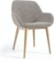 På billedet ser du variationen Konna, Spisebordsstol med armlæn, nordisk, moderne, stof fra brandet LaForma i en størrelse H: 83 cm. B: 59 cm. L: 55 cm. i farven Grå