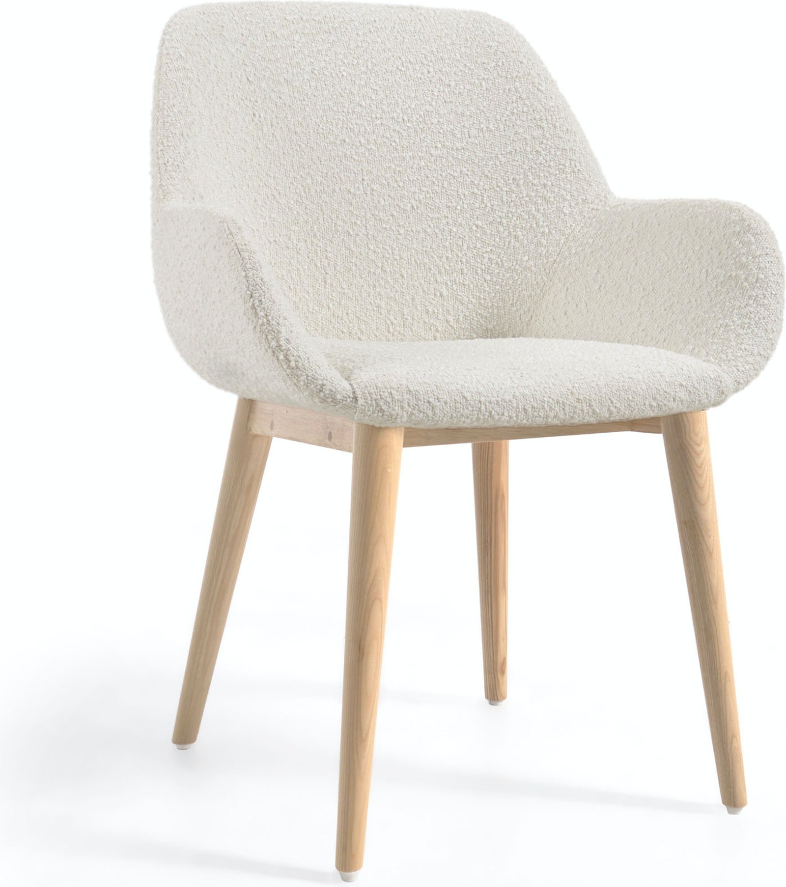 Konna, Spisebordsstol med armlæn, nordisk, moderne, stof by LaForma (H: 83 cm. B: 59 cm. L: 55 cm., Hvid)