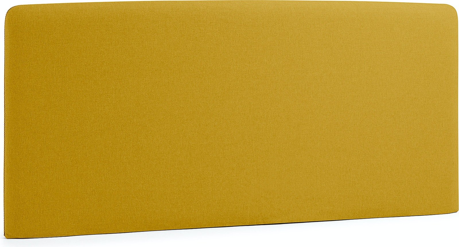 Dyla, Sengegavl, nordisk, moderne, stof by LaForma (H: 76 cm. B: 168 cm. L: 7 cm., Sennep)