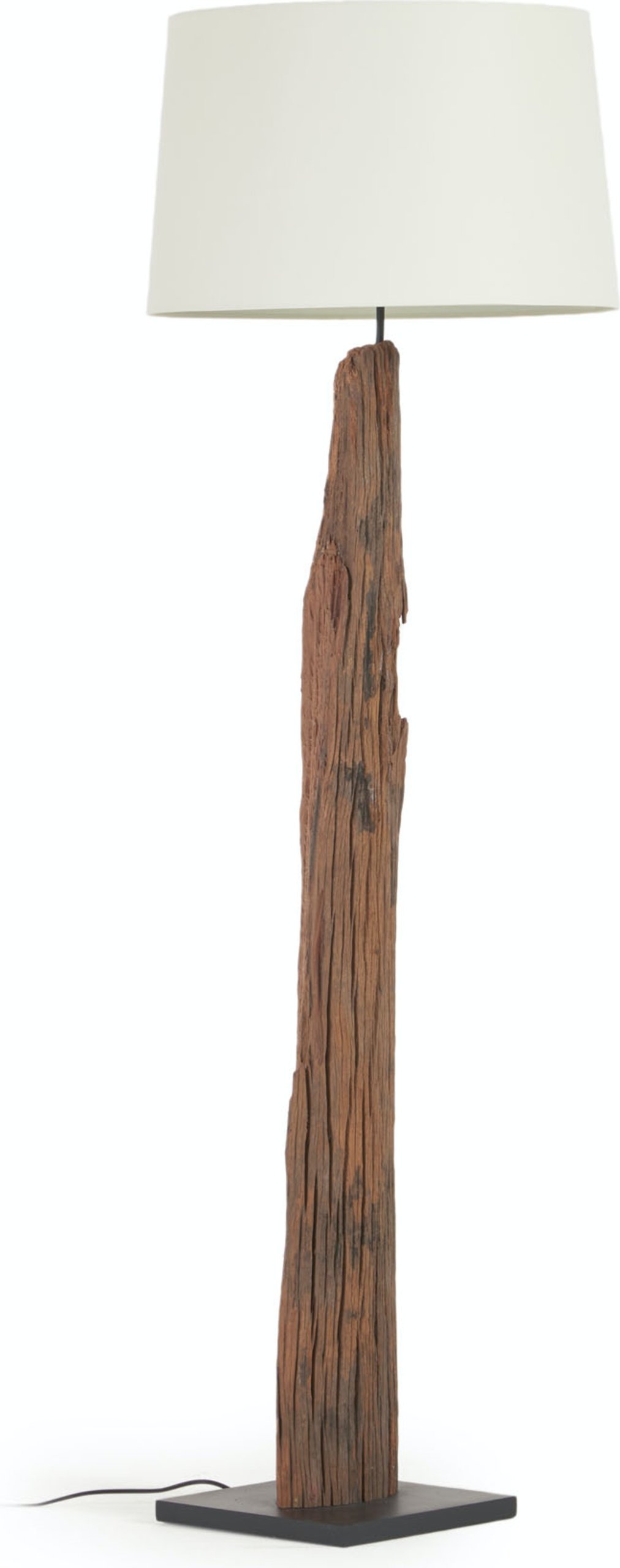 På billedet ser du variationen Powell, Gulvlampe, rustik, kolonialt, solidt træ fra brandet LaForma i en størrelse H: 175 cm. B: 55 cm. L: 55 cm. i farven Natur/Hvid