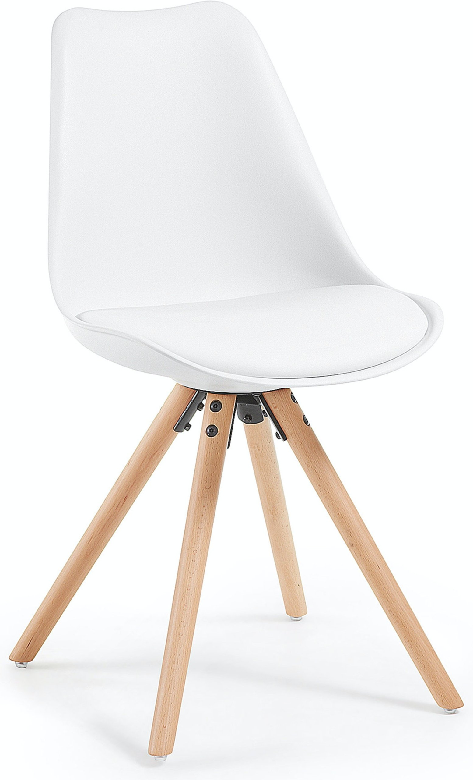 På billedet ser du variationen Ralf, Spisebordsstol med træben, nordisk, moderne, plast fra brandet LaForma i en størrelse H: 81.5 cm. B: 48 cm. L: 56 cm. i farven Hvid/Natur