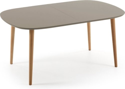 På billedet ser du variationen Oqui, Udtrækkeligt spisebord, nordisk, moderne fra brandet LaForma i en størrelse H: 74 cm. B: 160 cm. L: 100 cm. i farven Taupe/Natur
