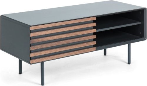På billedet ser du variationen Kesia, TV-bord, moderne, vintage fra brandet LaForma i en størrelse H: 48.5 cm. B: 120 cm. L: 45 cm. i farven Sort/Natur