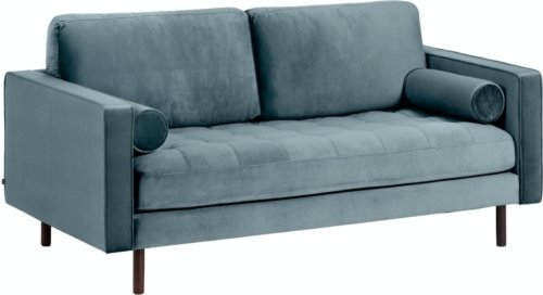 På billedet ser du variationen Debra, 3-personers sofa, vintage, nordisk, stof fra brandet LaForma i en størrelse H: 85 cm. B: 182 cm. L: 98 cm. i farven Turkis/Sort