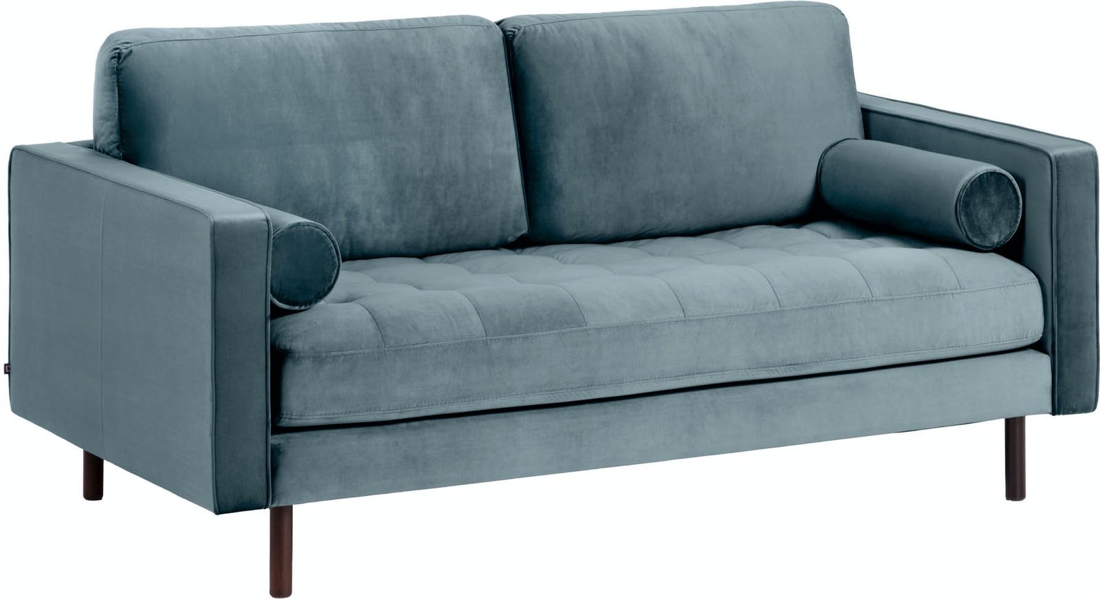 Debra, 3-personers sofa, vintage, nordisk, stof by LaForma (H: 85 cm. B: 182 cm. L: 98 cm., Turkis/Sort)