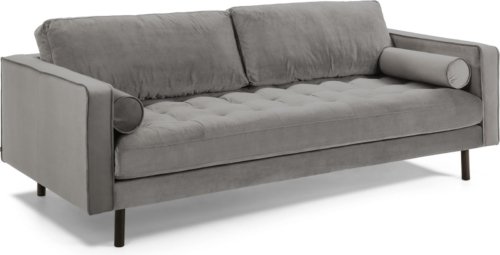 På billedet ser du variationen Debra, 3-personers sofa, vintage, nordisk, polstret fra brandet LaForma i en størrelse H: 85 cm. B: 222 cm. L: 98 cm. i farven Grå/Sort