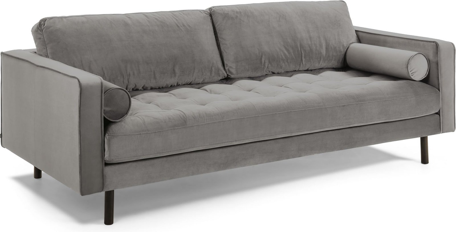 Debra, 3-personers sofa, vintage, nordisk, stof by LaForma (H: 85 cm. B: 222 cm. L: 98 cm., Grå/Sort)