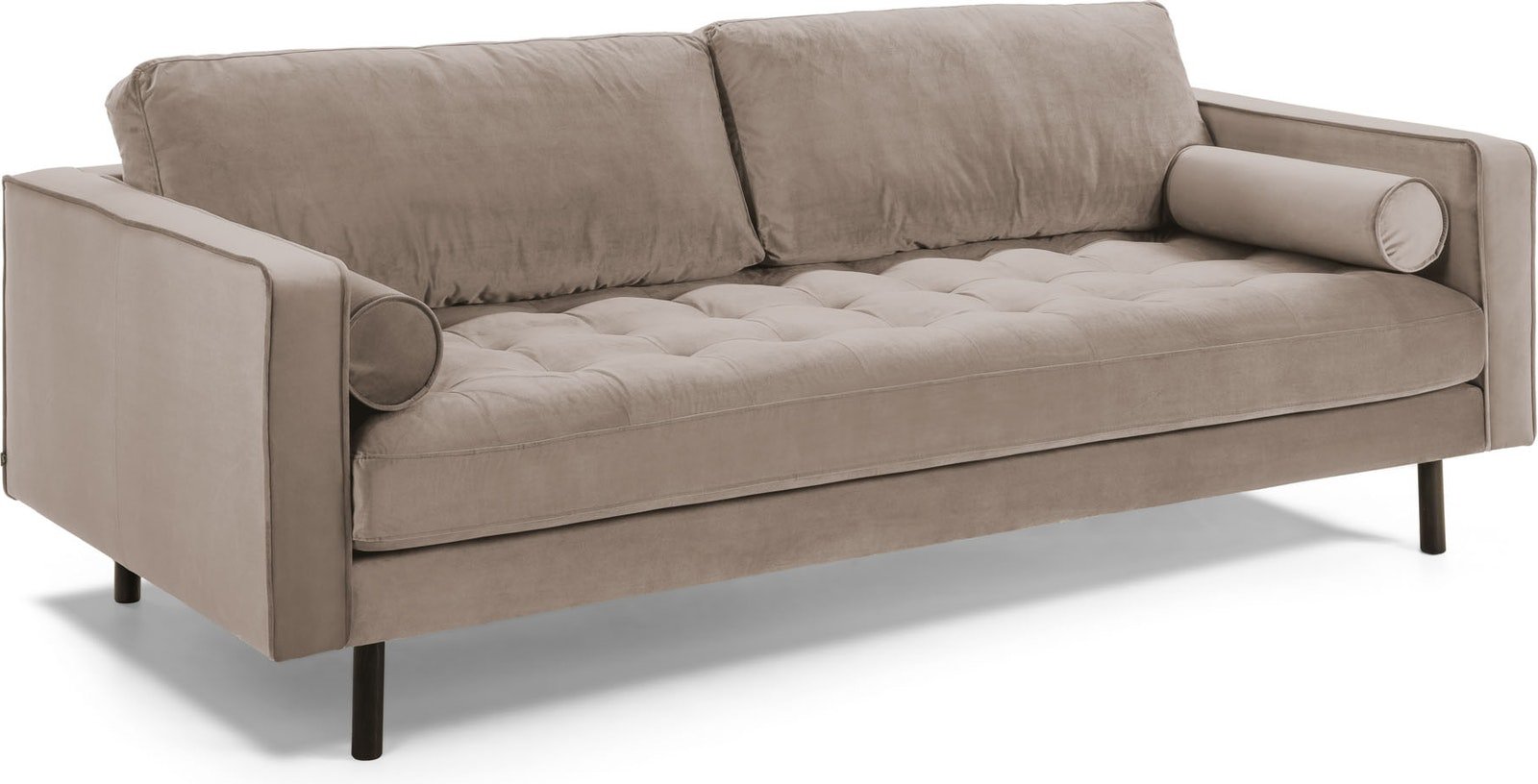 Debra, 3-personers sofa, vintage, nordisk, stof by LaForma (H: 85 cm. B: 222 cm. L: 98 cm., Beige/sort)
