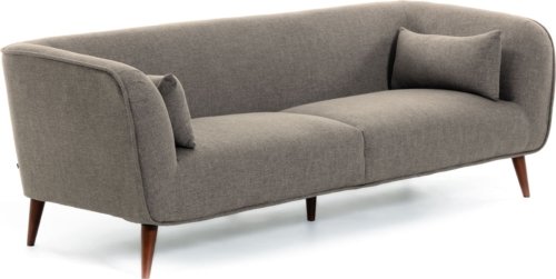 På billedet ser du variationen Olost, 3-personers sofa, nordisk, moderne, stof fra brandet LaForma i en størrelse H: 75 cm. B: 229 cm. L: 95 cm. i farven Grå/Brun