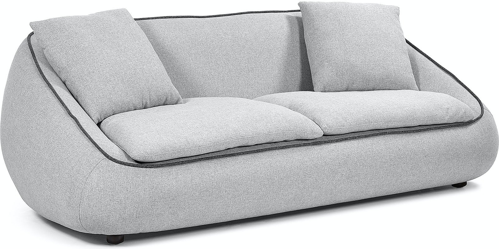 Safira, 3-personers sofa, moderne, stof by LaForma (H: 75 cm. B: 220 cm. L: 100 cm., Grå)