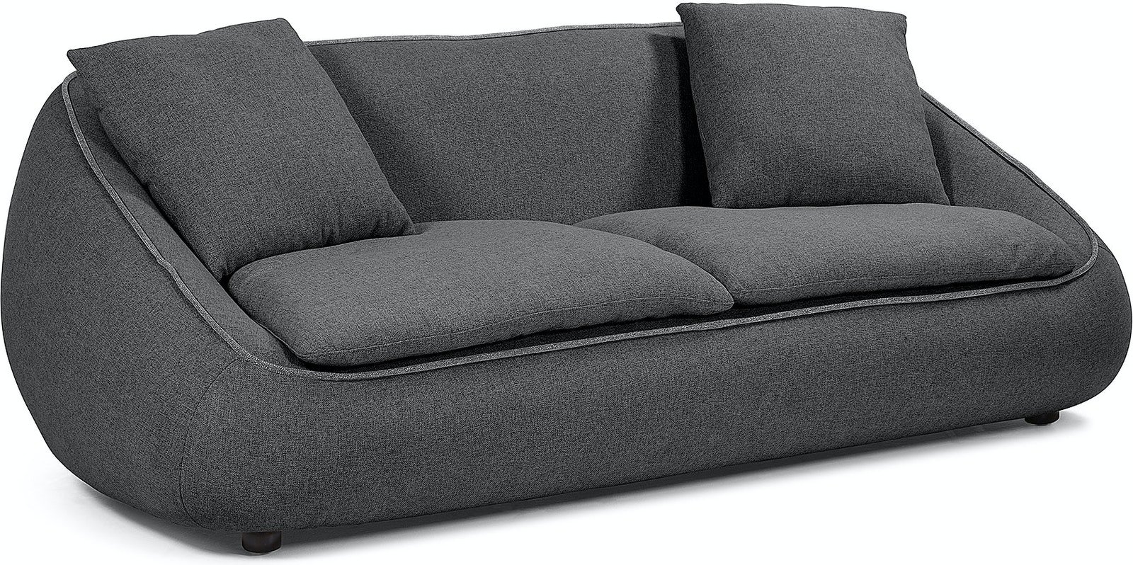 På billedet ser du Safira, 3-personers sofa, moderne, stof fra brandet LaForma i en størrelse H: 75 cm. B: 220 cm. L: 100 cm. i farven Sort