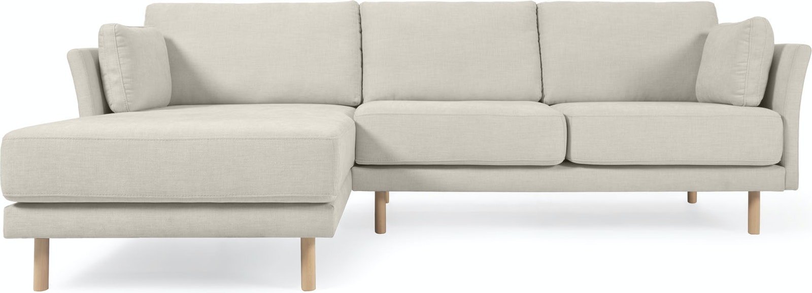Gilma, Højre/Venstre chaiselong, 3-personers sofa by LaForma (H: 83 cm. B: 261 cm. L: 158 cm., Beige/Natur)