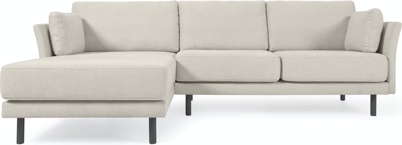 Gilma, Højre/Venstre chaiselong, 3-personers sofa by LaForma (H: 83 cm. B: 261 cm. L: 158 cm., Beige/sort)