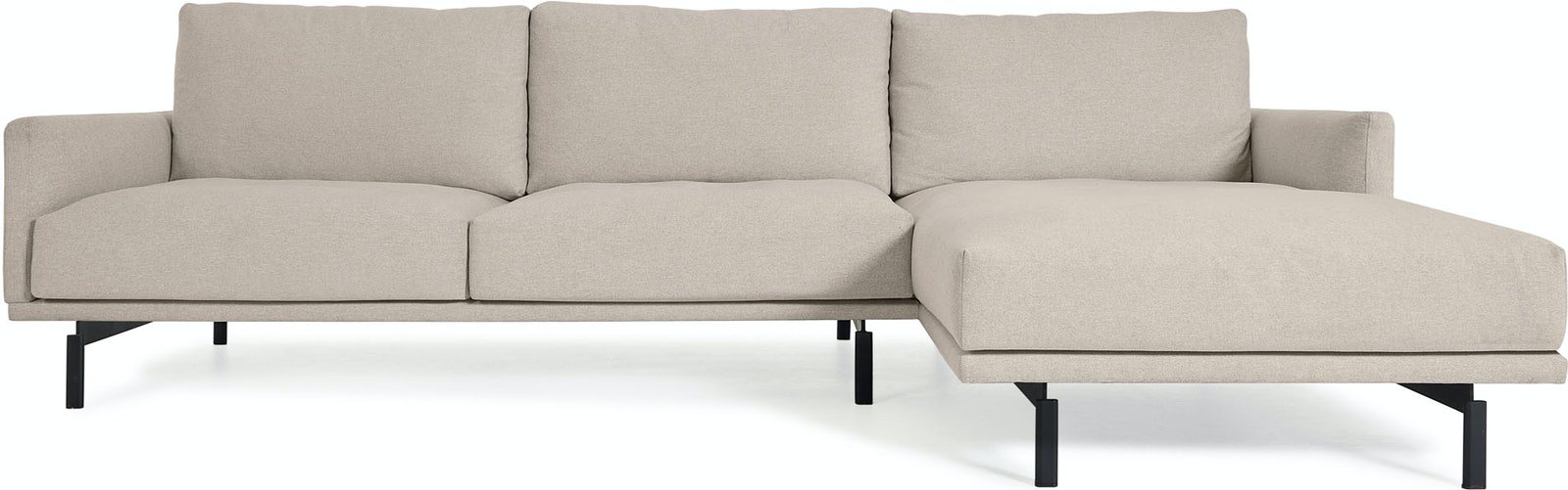 Galene, Højre chaiselong, 3-personers sofa, nordisk, polstret by LaForma (H: 94 cm. B: 254 cm. L: 166 cm., Beige)