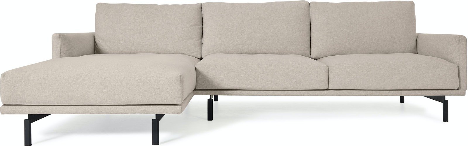 Galene, Venstre chaiselong, 3-personers sofa, moderne, nordisk, polstret by LaForma (H: 94 cm. B: 254 cm. L: 166 cm., Beige)