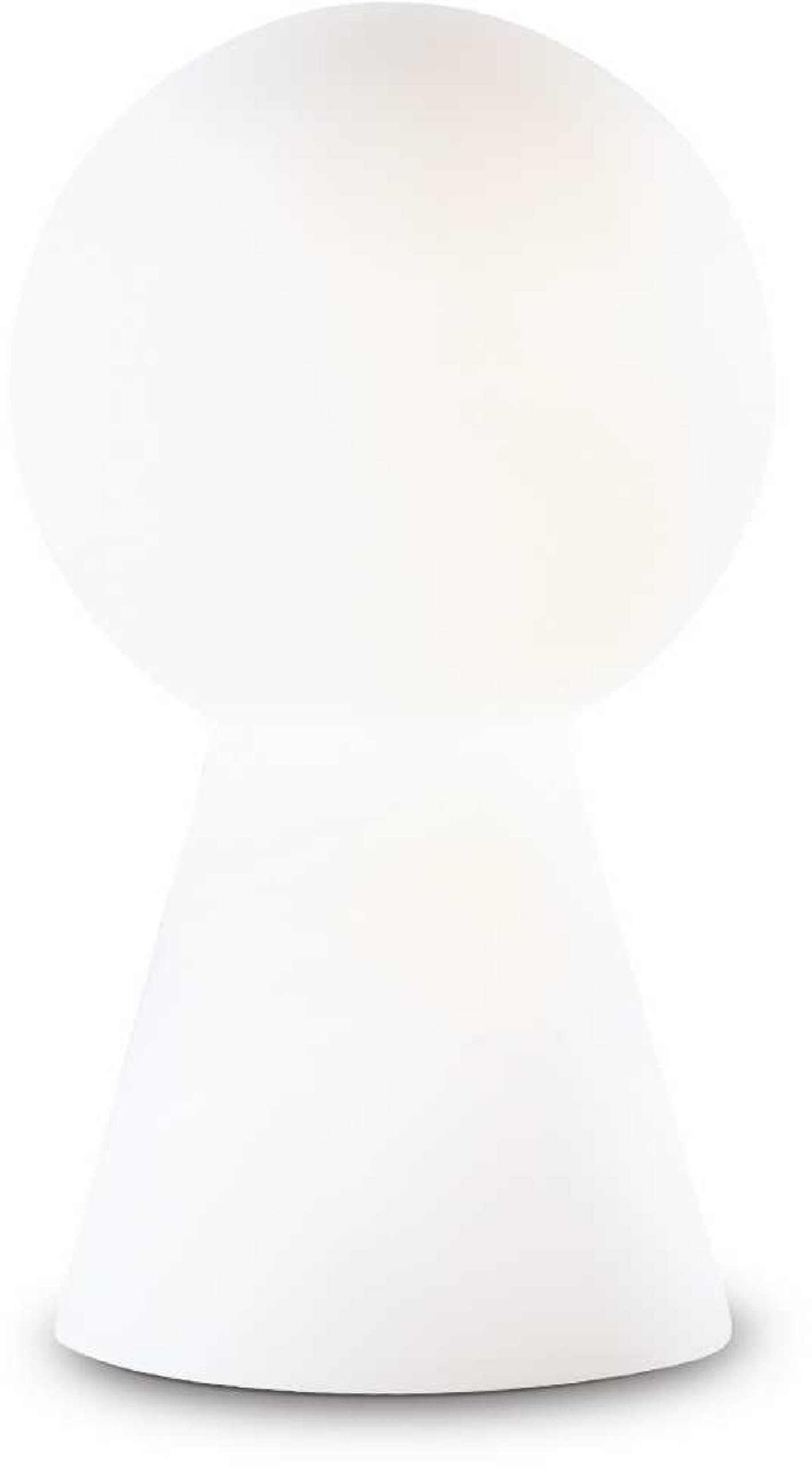 Birillo, Bordlampe, Tl1, glas by Ideal Lux (D: 17 cm. x H: 30 cm., Hvid)