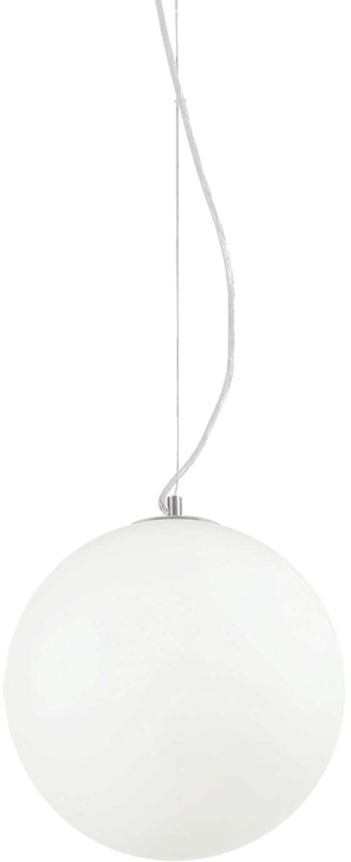 På billedet ser du variationen Mapa, Pendel lampe, Bianco, glas fra brandet Ideal Lux i en størrelse D: 30 cm. x H: 36 cm. i farven Hvid